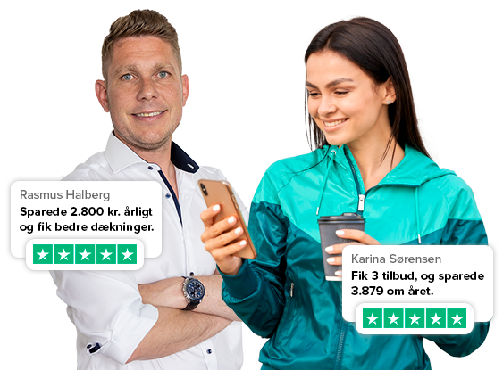 Tilfredse FindForsikring kunder med Trustpilot anmeldelser